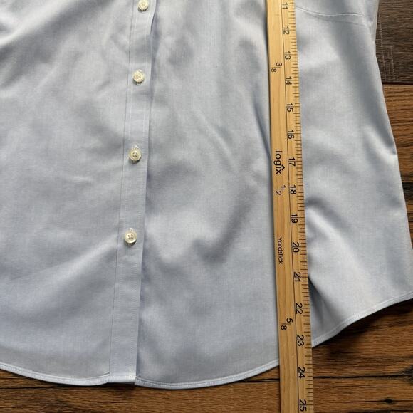 Brooks Brothers 346 Sleeveless Button Up Shirt Blue Oxford Cotton Fitted Sz 10 - Picture 4 of 5